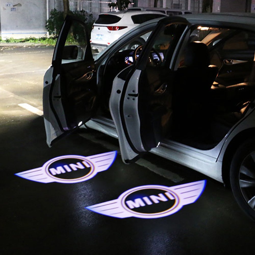 2pcs Mini Cooper LED Logo Light Shadow Projector Car Door Laser