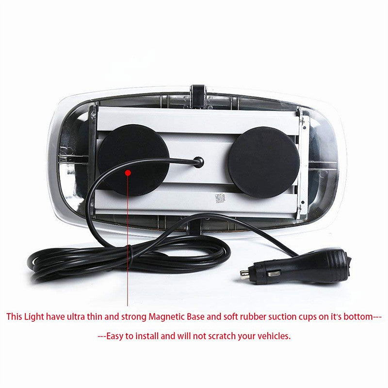 12-24V High Intensity 72 LED Amber Strobe /Warning Lights with Magnetic Base