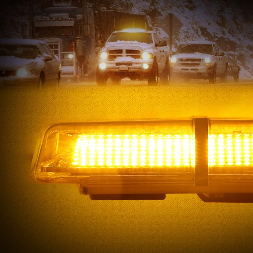 12-24V High Intensity 72 LED Amber Strobe /Warning Lights with Magnetic Base