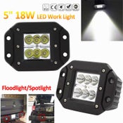 2PCS 5 Inch 18W 6Led Work Light Bar 4WD Offroad Spot Led Light