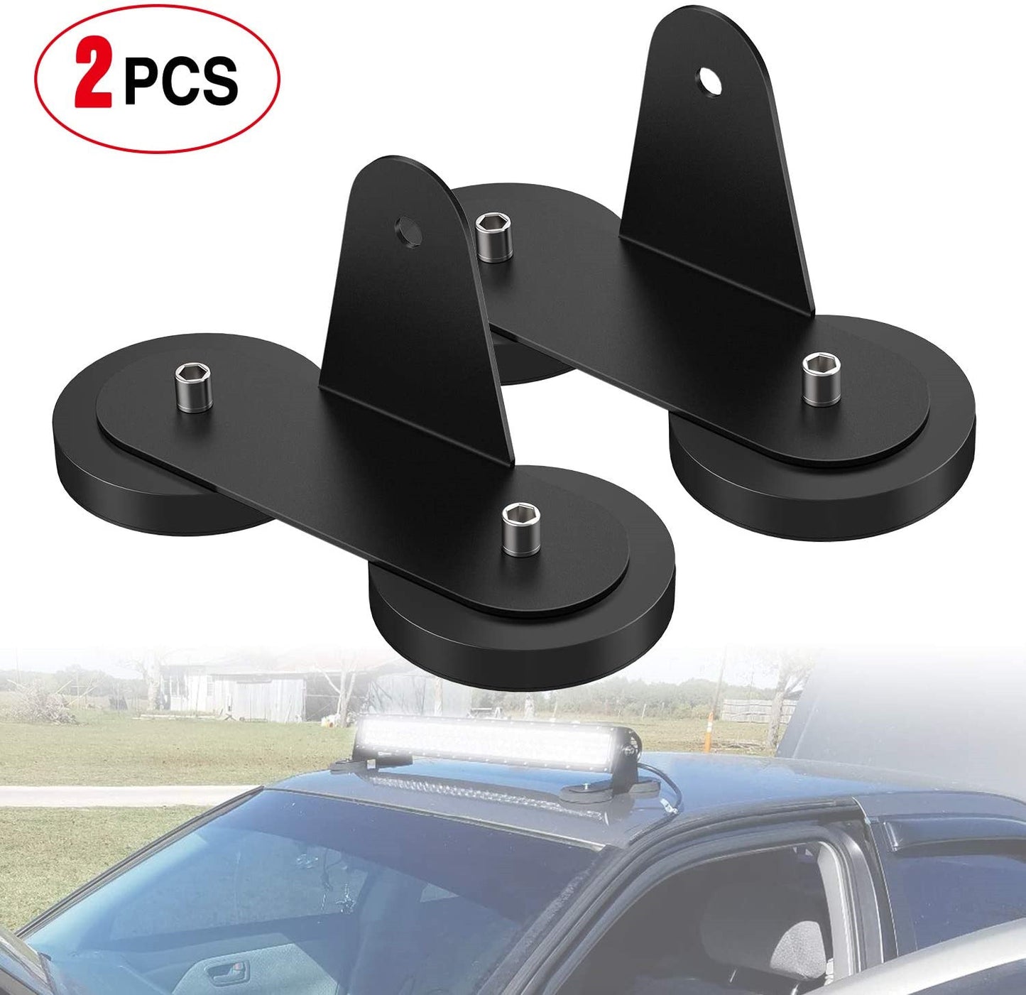 2PCS Magnetic Base LED Light Bar Mounting Brackets