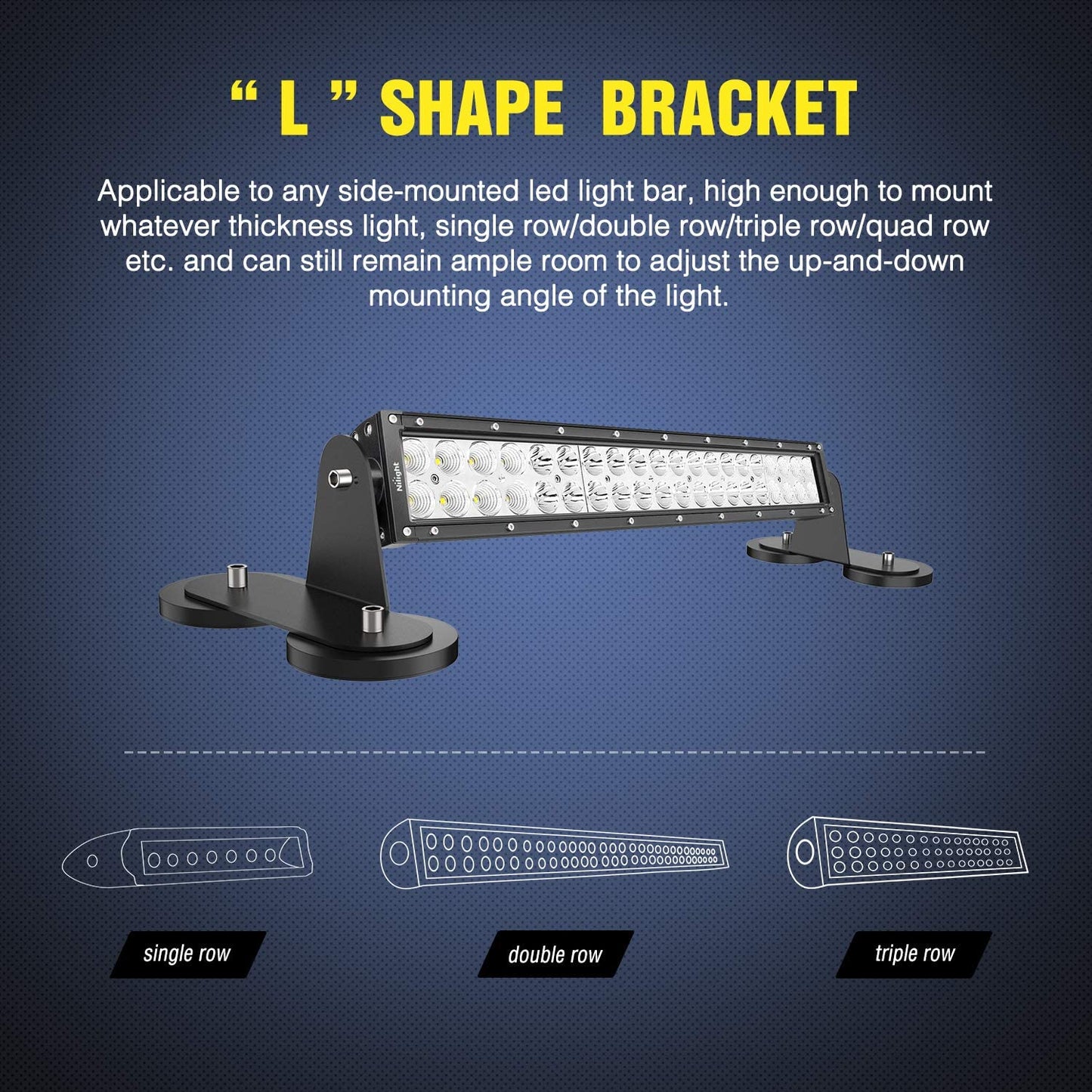 2PCS Magnetic Base LED Light Bar Mounting Brackets