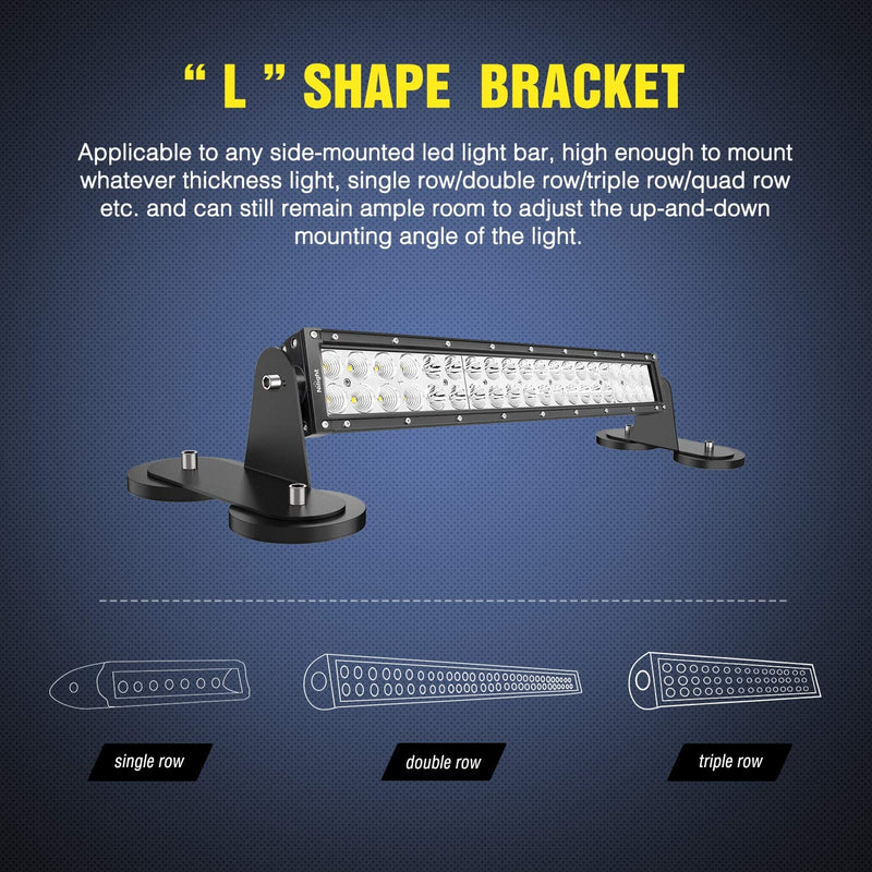 2PCS Magnetic Base LED Light Bar Mounting Brackets