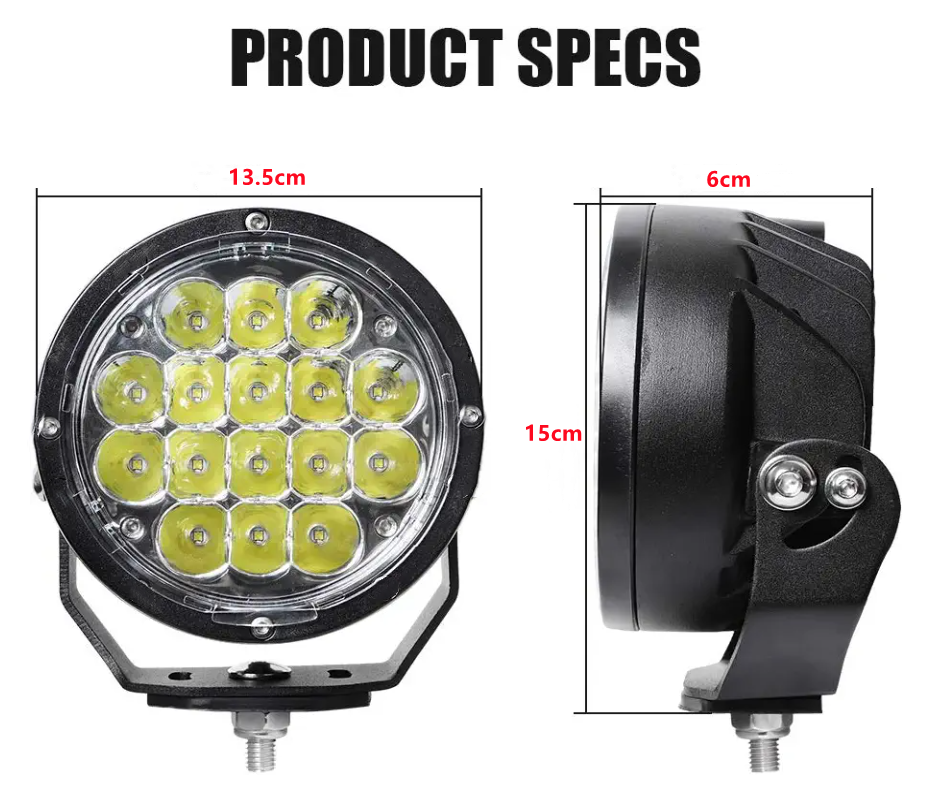 2PCS 5 Inch Led Driving Lights 80W Waterproof Fog Lights Driving Lights