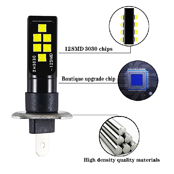 2PCS 12V 1400 Lumens Car H1 LED Fog Light
