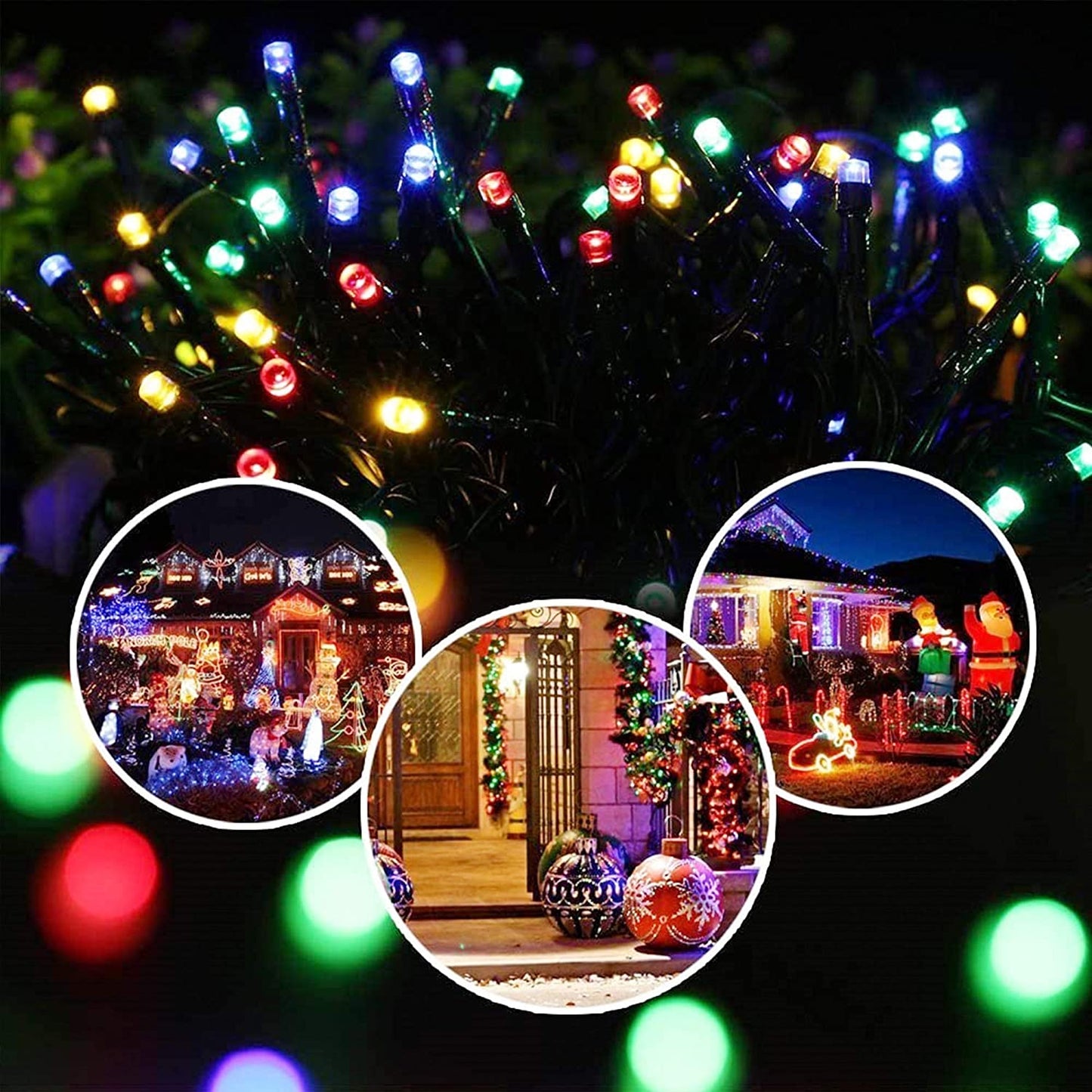 22M 200 Leds Solar Bean String Lights 8 Modes LED Fairy Light for outdoor Decoration