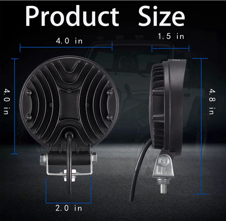 2PCS 4 Inch 99W Round Spot Flood Combo Beam 12V-24V Led Fog Lights