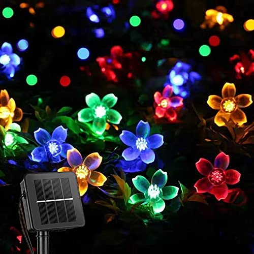 11M 60 Leds Solar Flower String Lights 8 Modes LED Fairy Light for outdoor Decoration
