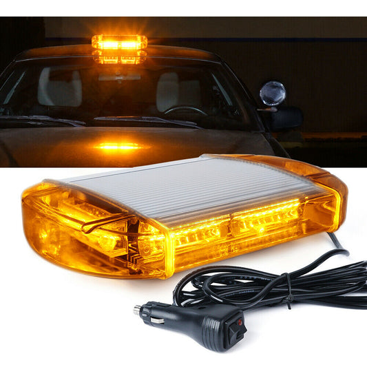 Amber/Yellow 24 LED Strobe Light Bar Magnetic Flashing Emergency Warning