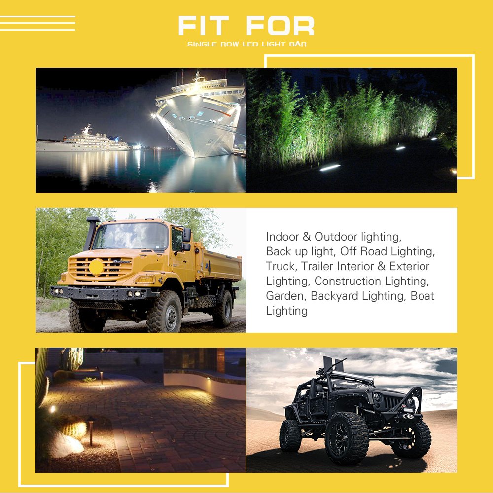 2PCS 9'' LED Light Bar/Super Slim Single Row Led Bar Light Spot Beam 10W 800Lm