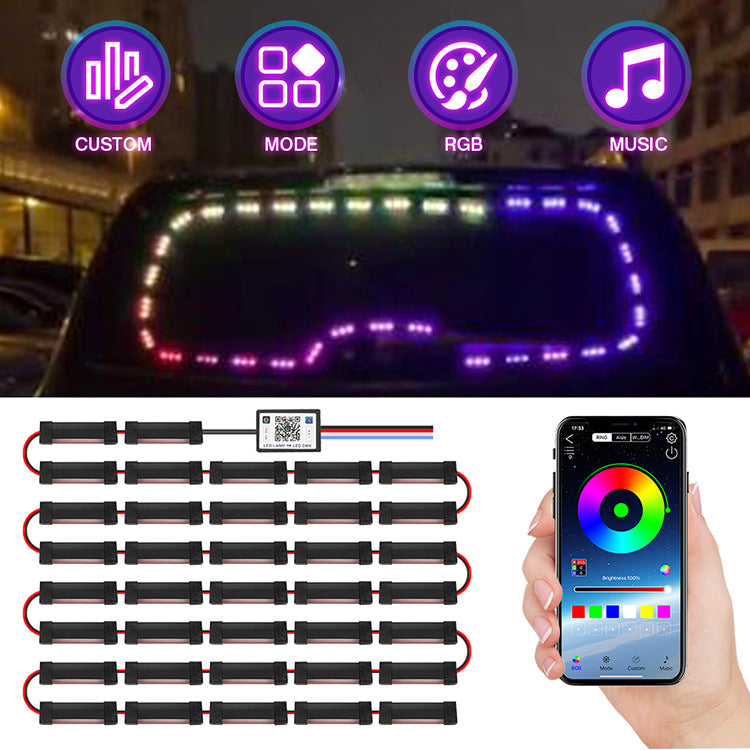 RGB Car Window Decorative Led Lights With Bluethooth