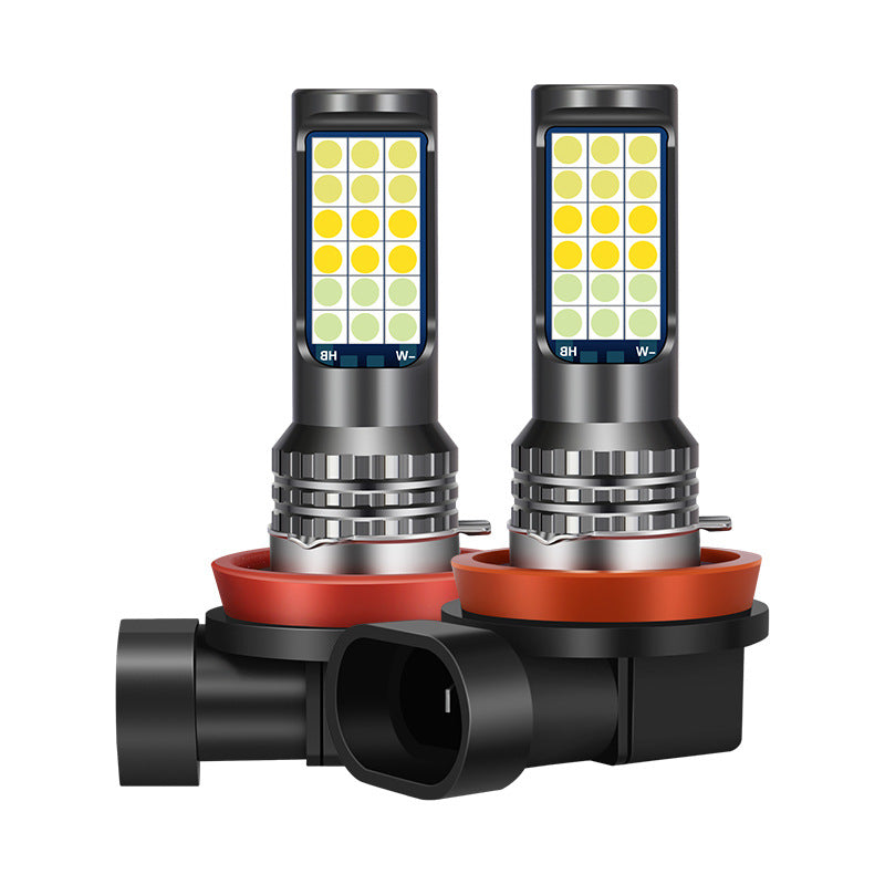 2PCS 12V Three-Color LED Anti Fog Lights Front Fog Bulbs With Flash Function