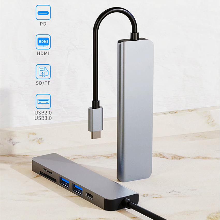 USB HUB TYPE C HUB Adapter 6 in 1