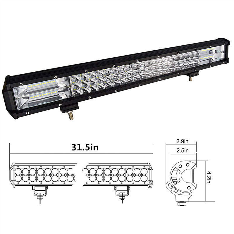 31.5 Inch 432W Triple Row Spot Flood  Beam Light Bar Driving LED Work Lights