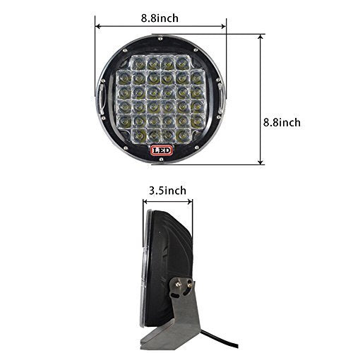 2PCS 9" 96W/Each Spot Round Work Light / Off Road Pod Lights