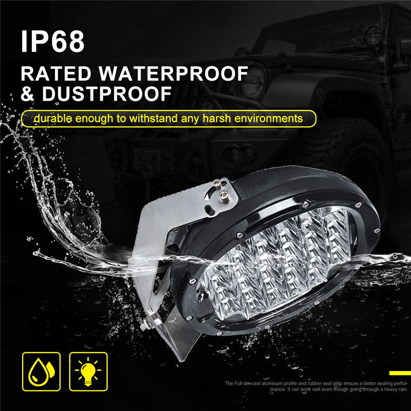 2PCS 9" 96W/Each Spot Round Work Light / Off Road Pod Lights