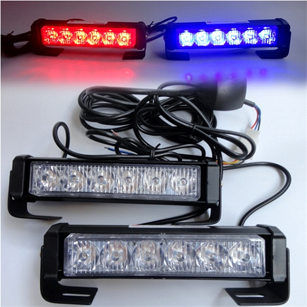 2 PCS 6SMD 12V-24V Car Strobe lights/Flash lights/ Warning Lights- 7 Modes