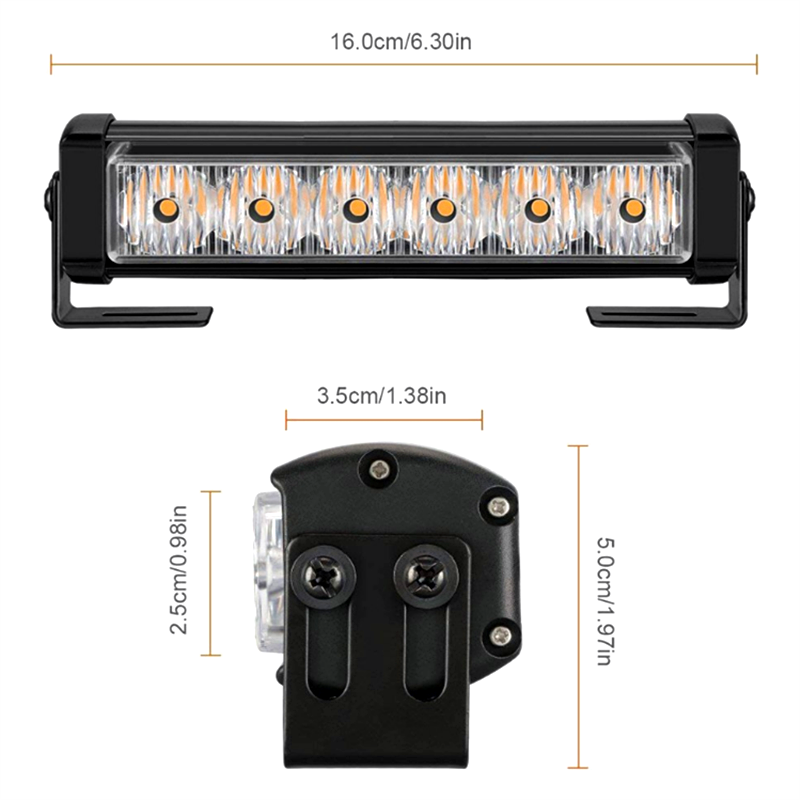 2 PCS 6SMD 12V-24V Car Strobe lights/Flash lights/ Warning Lights- 7 Modes