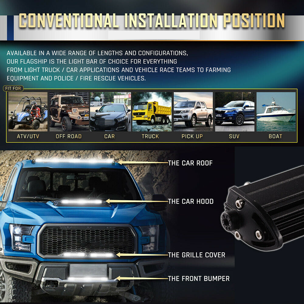 300W 32 Inch Double Row Slim LED Work Light Bar Offroad