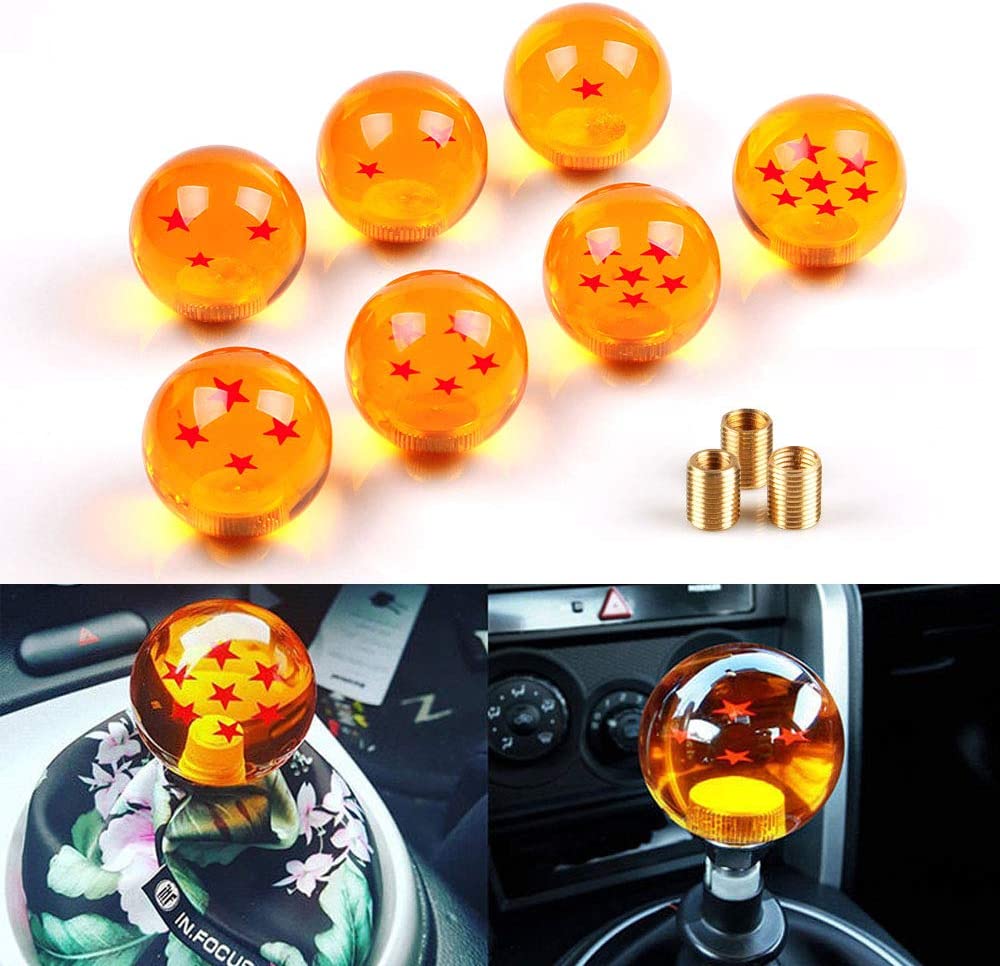 Glass Gear Shift Knob 7 Stars for Most Car Models with 3 Adapters