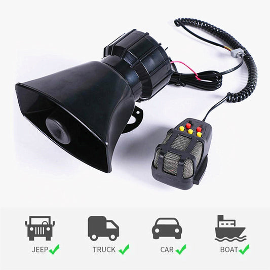 DC12V 100W Car Warning Siren/Horn 5 Sounds Loud Speaker with Mic
