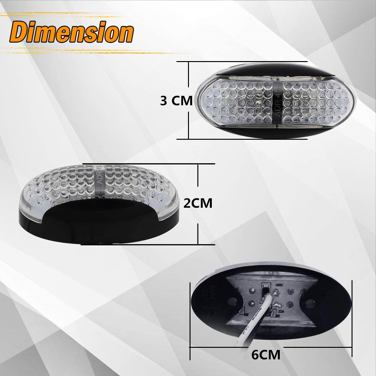 LED Oval Indicator Marker Light Clearance Lamp 10V-30V