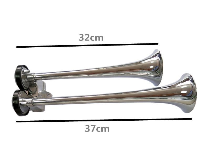 12V 2 Sounds Dual Trumpet Chrome Zinc Super Loud Air Horn-ROAD MONSTER