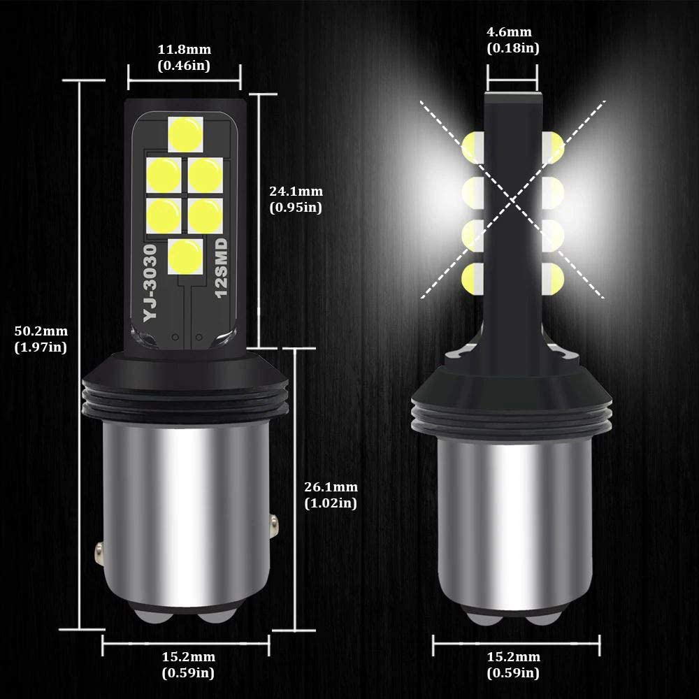 2PCS ×24V White 1157 Led Lights Bulbs
