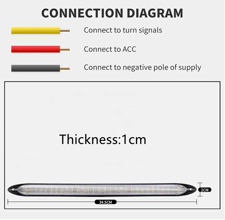 2PCS  12V Led Car DRL Daytime Running Lights With Turn Signal