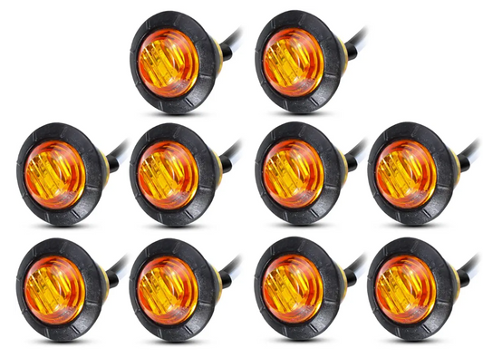 12V Mini 3/4" 3 LED Round  Indicator Light Side Marker Clearance Lamp