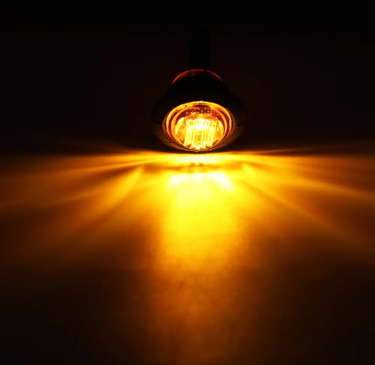 12V Mini 3/4" 3 LED Round  Indicator Light Side Marker Clearance Lamp