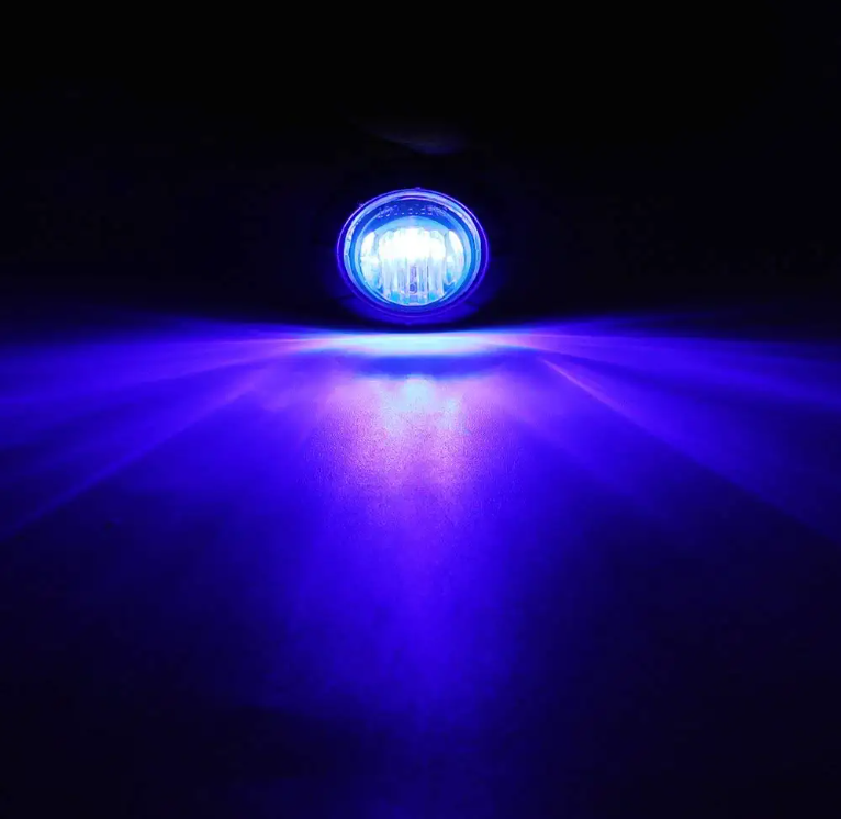 12V Mini 3/4" 3 LED Round  Indicator Light Side Marker Clearance Lamp