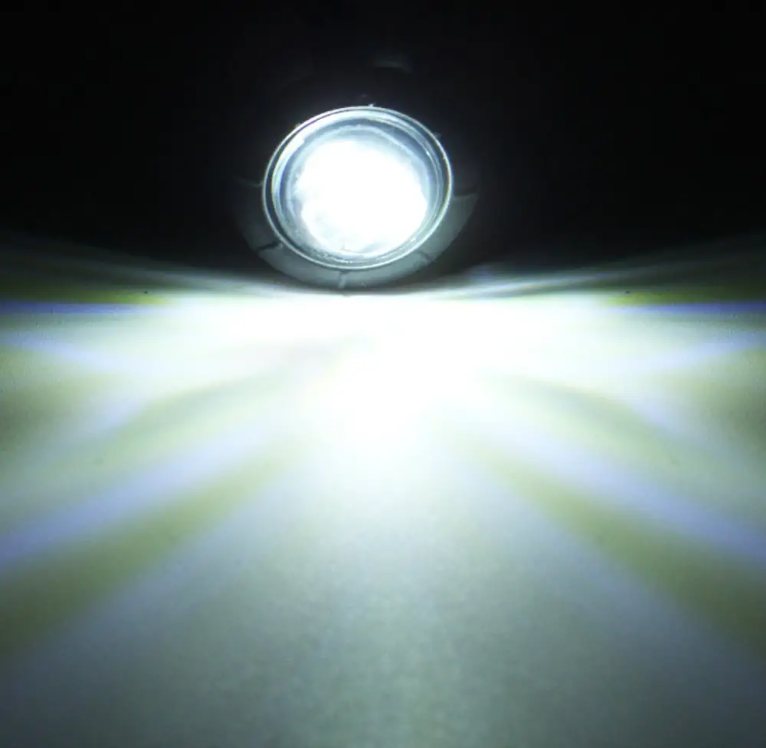 12V Mini 3/4" 3 LED Round  Indicator Light Side Marker Clearance Lamp
