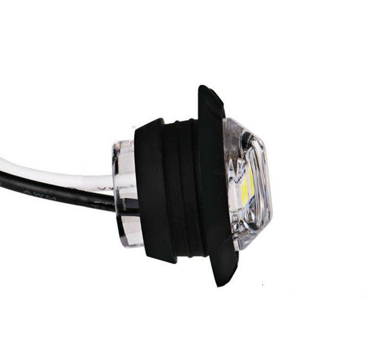 12V Mini 3/4" 3 LED Round  Indicator Light Side Marker Clearance Lamp