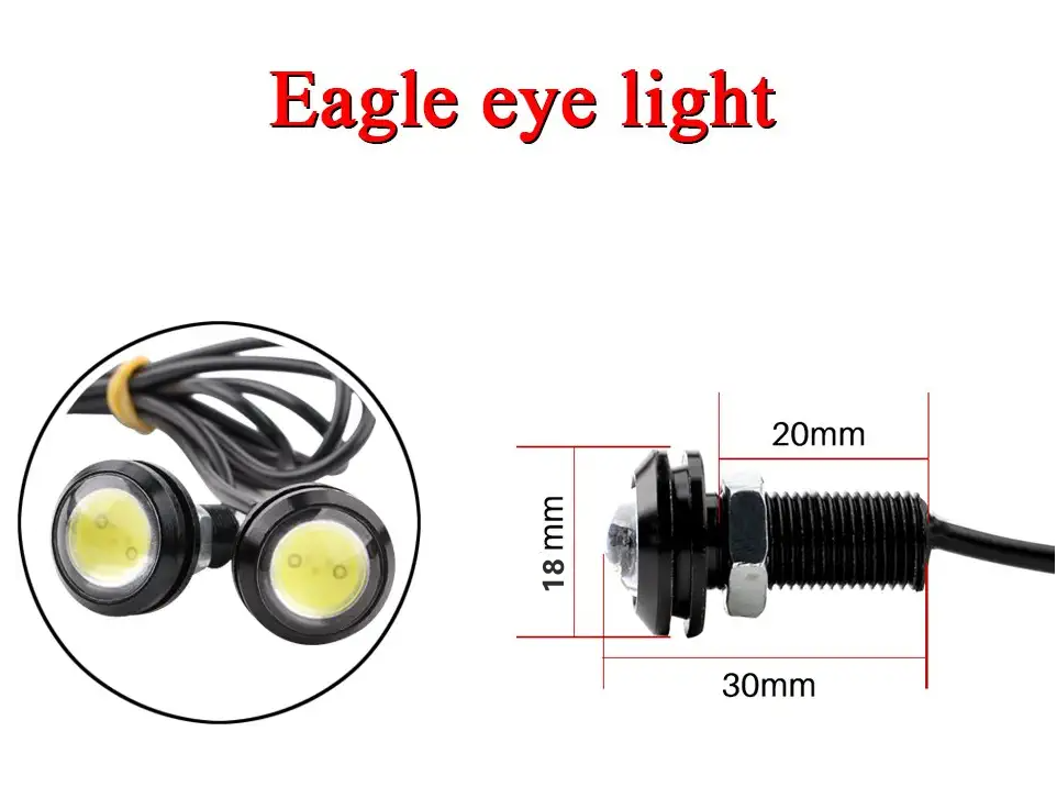 18mm White Eagle Eye LED Light Bulbs 9W DRL  Daytime Running Lights