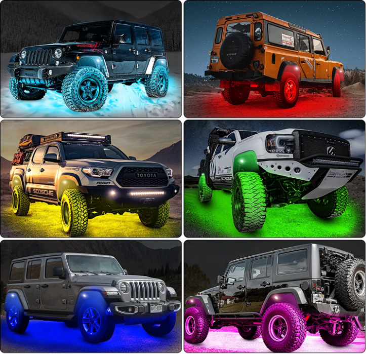 RGB LED Rock Underglow Light Kit-8 Pods