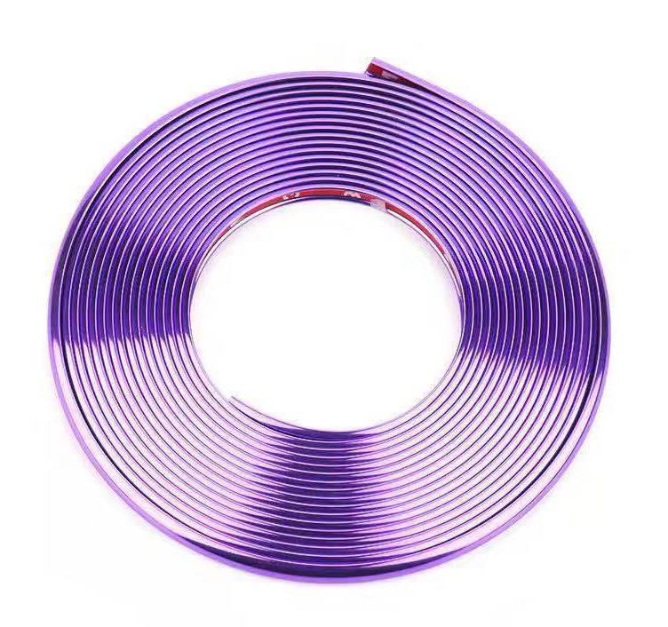 8M Car Protection Roll Car Wheel Rim Sticker Chrome Wheel Decoration Auto Tire Rims Plated Strip Decoration Car-styling Exterior