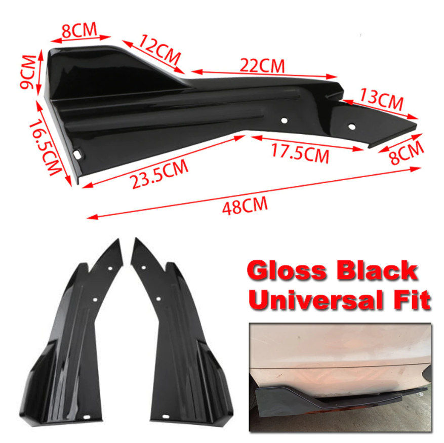 Universal Carbon Fiber Car Bumper Spoiler Rear Lip Angle Splitter Diffuser Winglet Wings Anti-crash modified Car Body Side Skirt