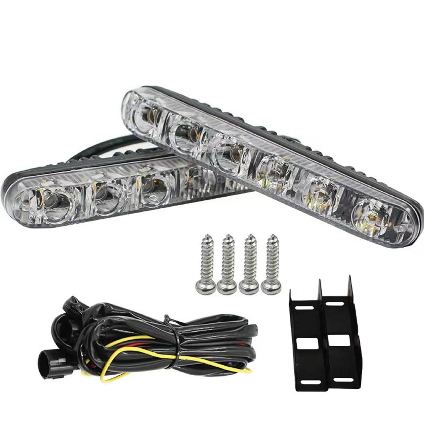 2PCS Car Headlight DRL 6 LED High/Low Beam High Power LED Daytime Running Lights