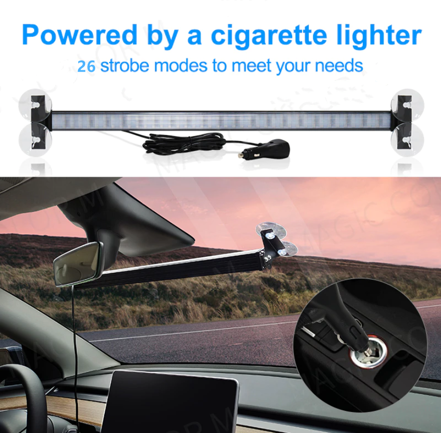 12V-24V 80 Led Strobe Light Windshield Car Flash Signal Emergency Warning Light