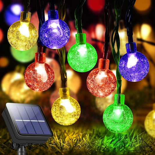 11M 60 Leds Solar Mini Globe Crystal Balls String Lights 8 Modes LED Fairy Light for outdoor Decoration
