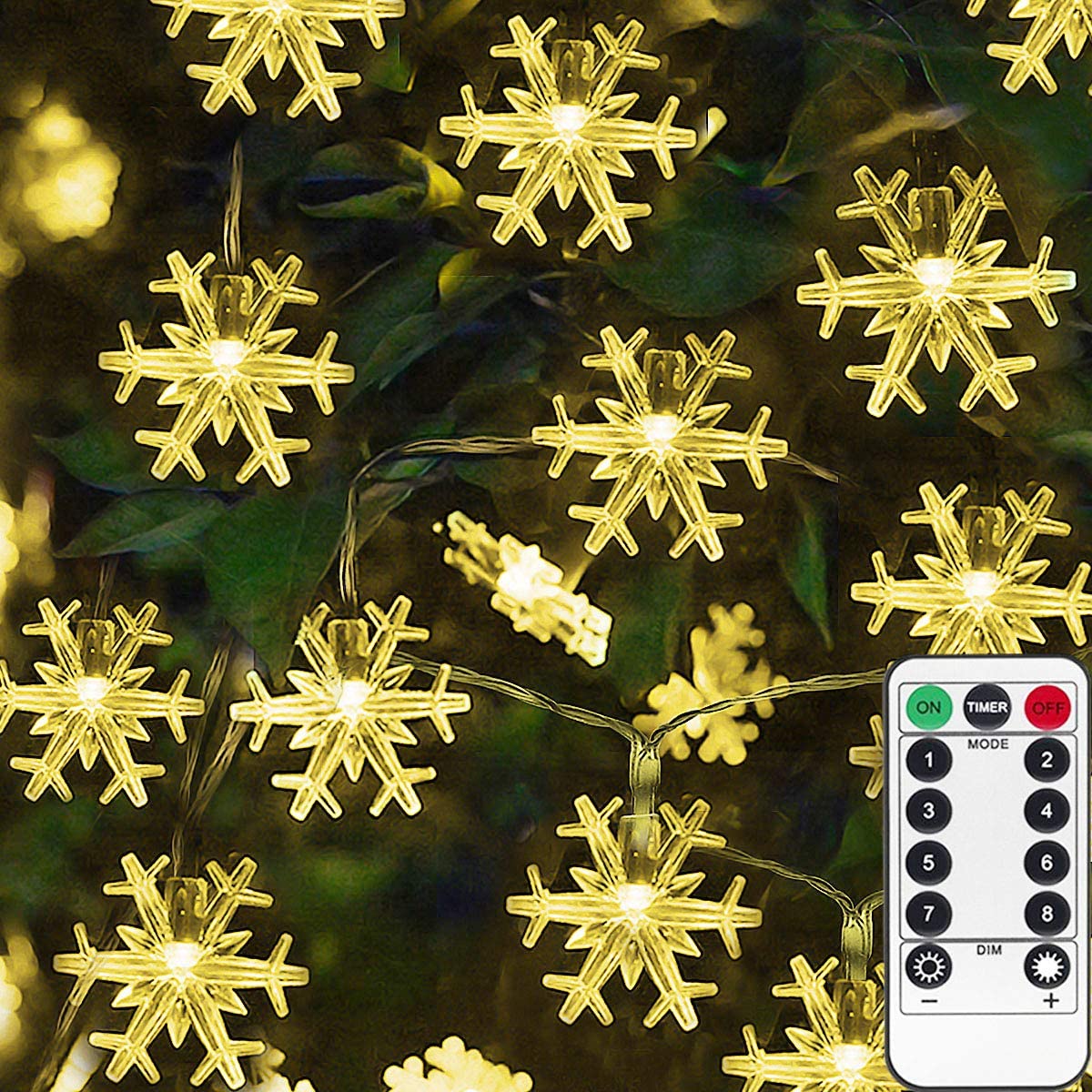 10M 100leds USB Power Snowflake Lights String, Christmas Party Decorative Fairy Lights