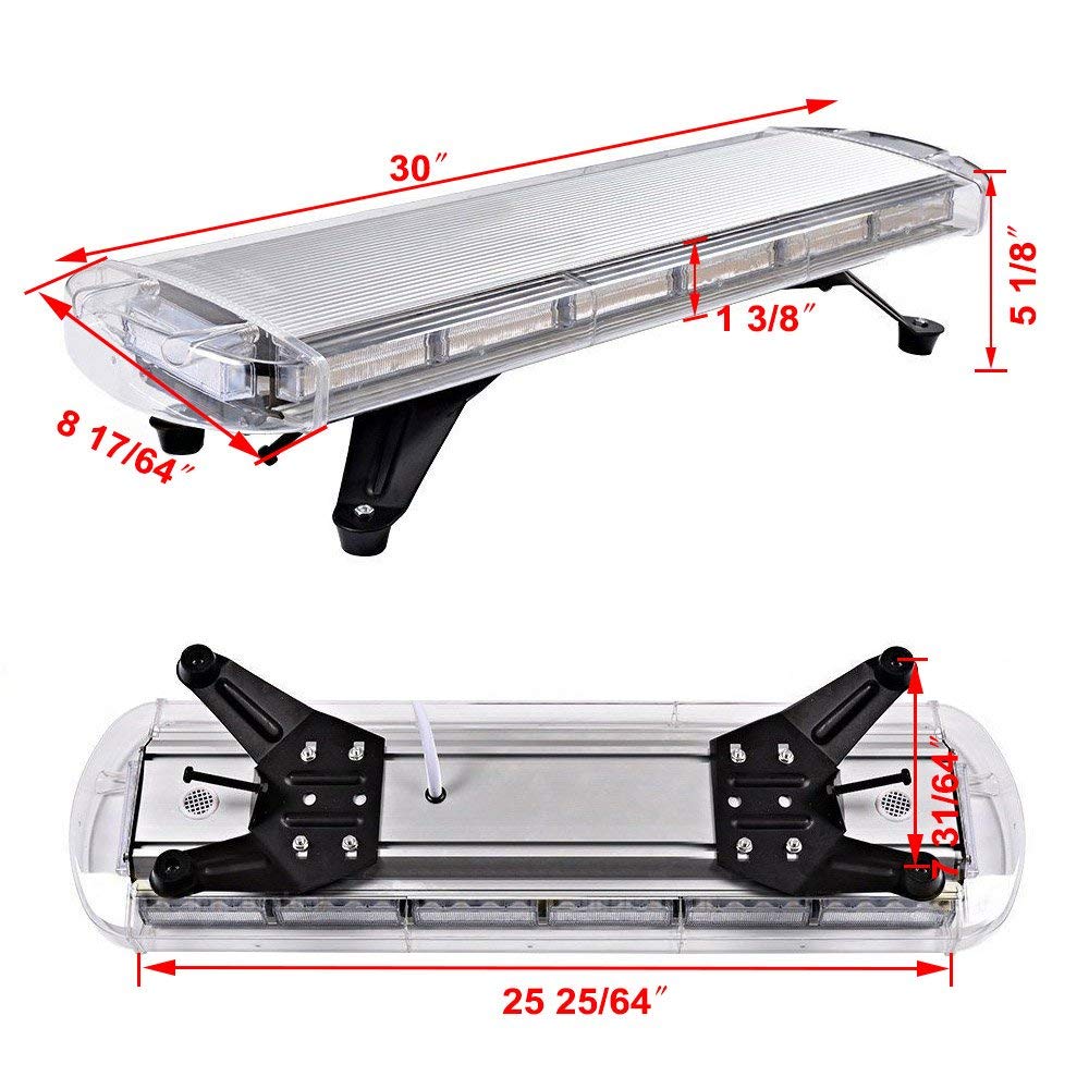 30"Inch 56 LED Amber LED Emergency Strobe Light Warning Flashing LightBar