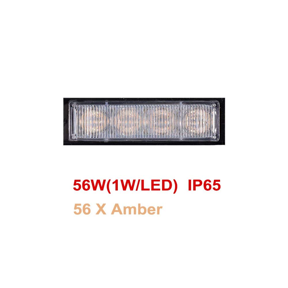 30"Inch 56 LED Amber LED Emergency Strobe Light Warning Flashing LightBar