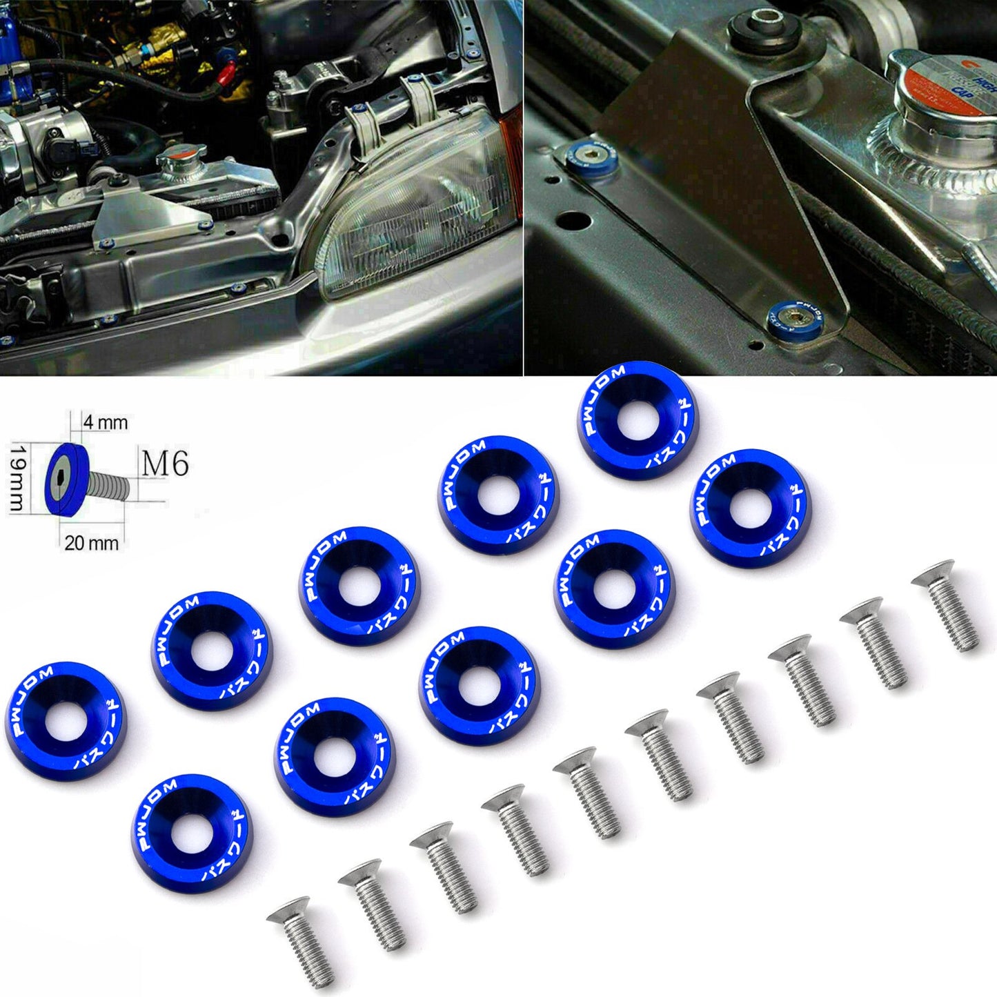 Aluminum Fender Washer Engine Bay Dress Up Kit- M6 Bolts