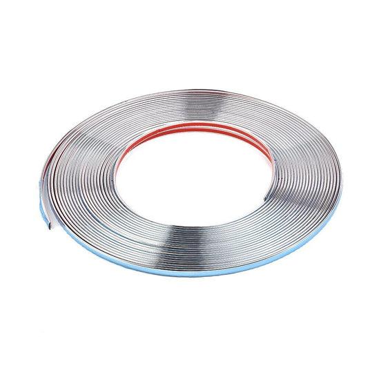10mmx15m Car Chrome Moulding Trim Strip Door Edge Guard Protective PVC Accessory