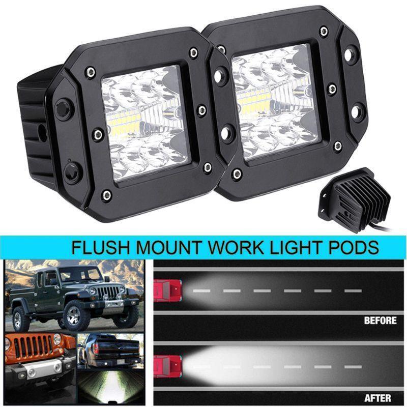 2PCS 5Inch 12V-24V 48W LED Work LIght Waterproof Off Road Car Light Bar LED Lights