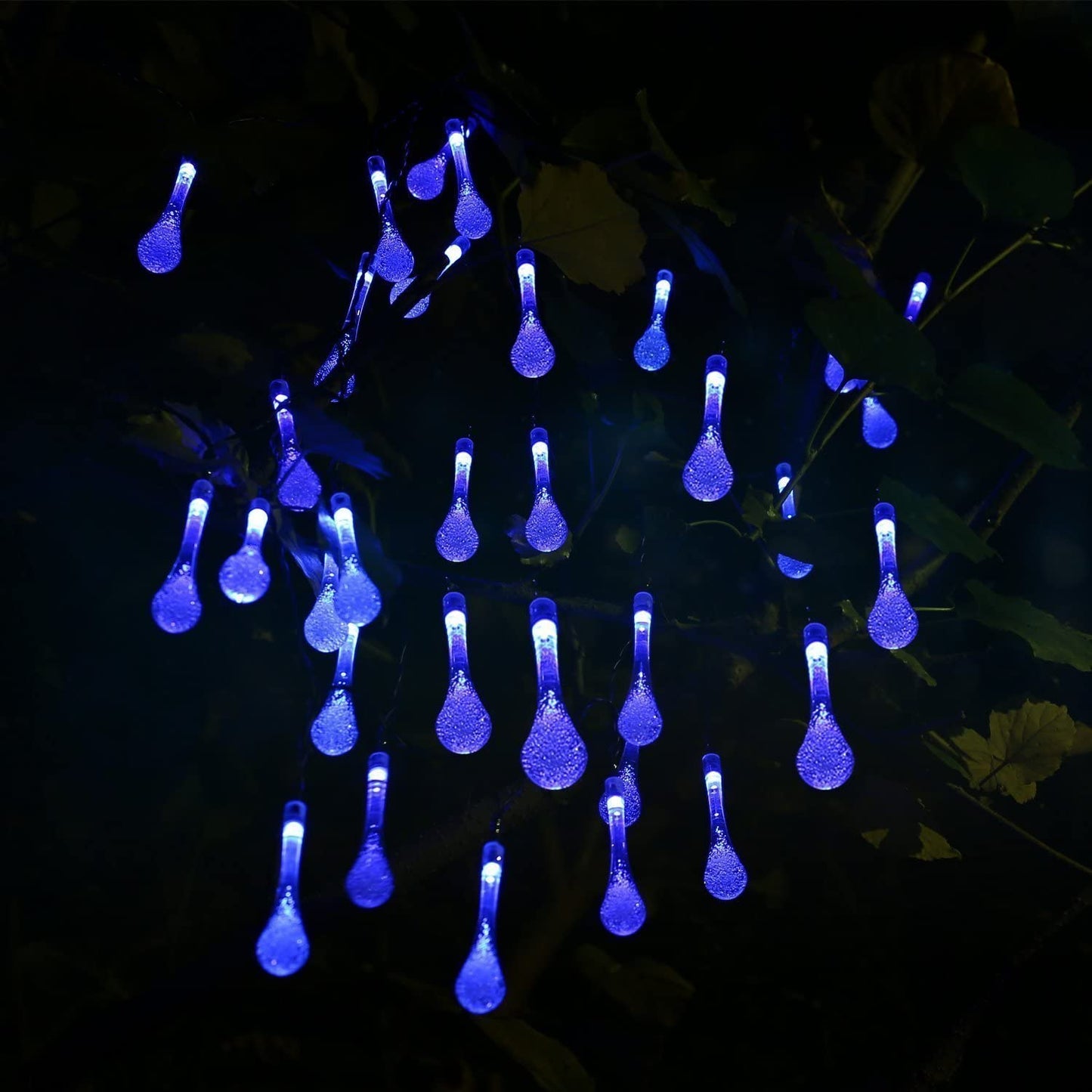 11M 60 Leds Solar Water Drop String Lights 8 Modes LED Fairy Light for outdoor Decoration