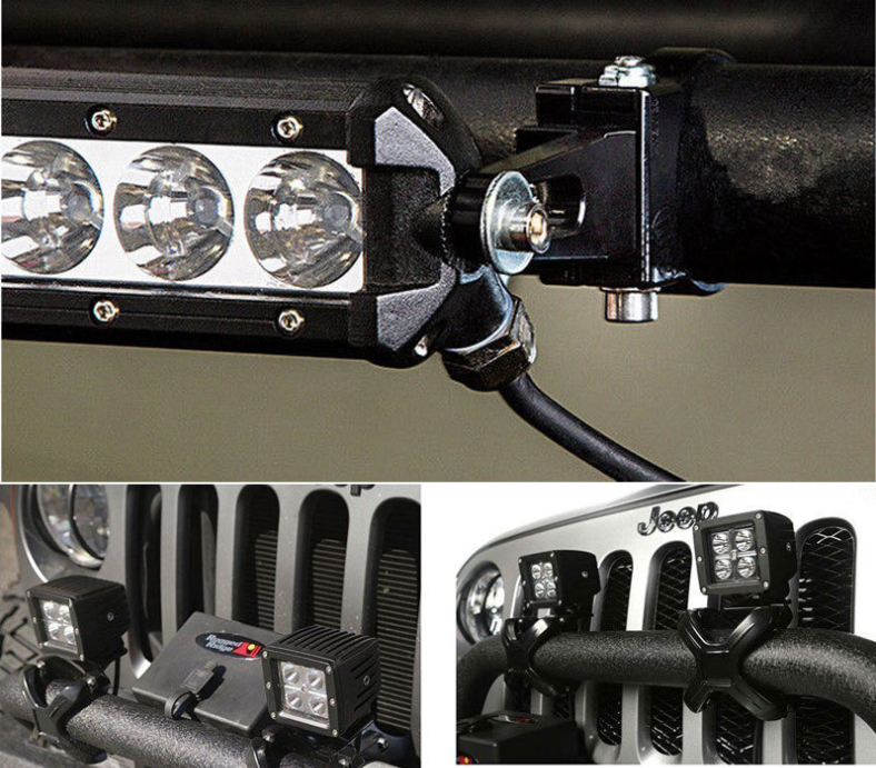 Universal-Fit 360° Adjustable 3 inch Mounts/bracket for Offroad LED Light Bar