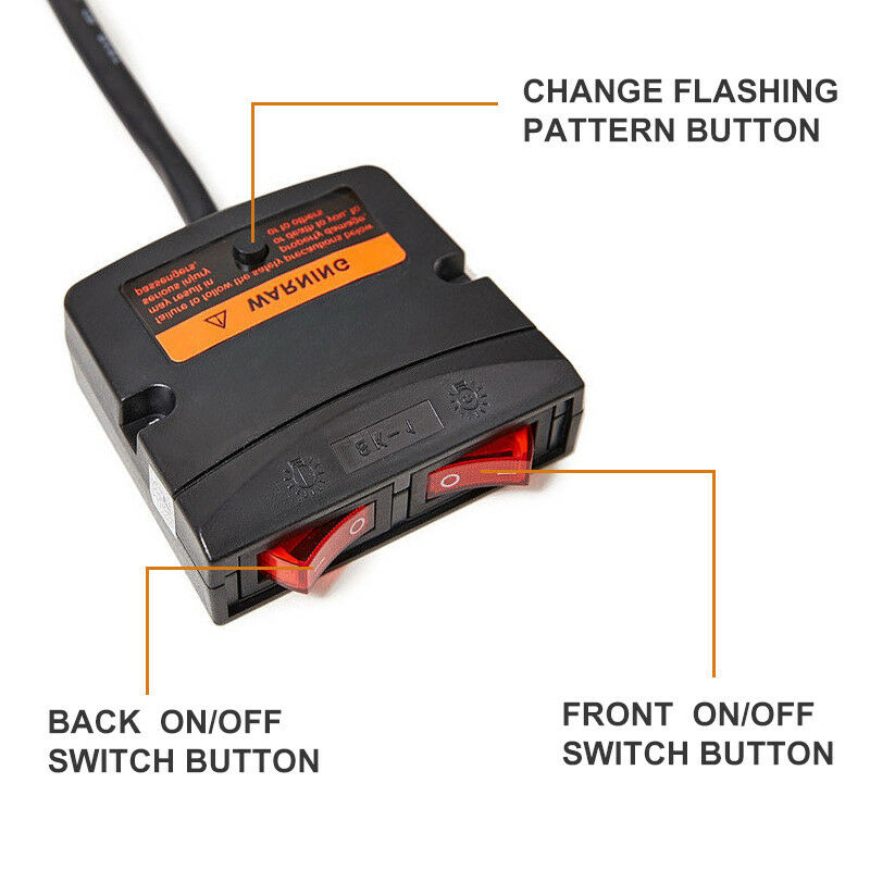 38"  72 LED Car Amber LED Emergency Strobe Light Warning Flashing Light Bar